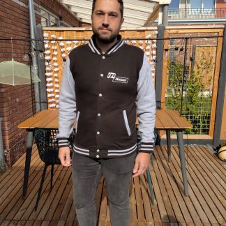 Baseball jacket zwart/grijs FNV Metaal