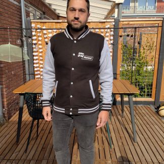 Baseball jacket zwart/grijs Metaal – Nienhuis