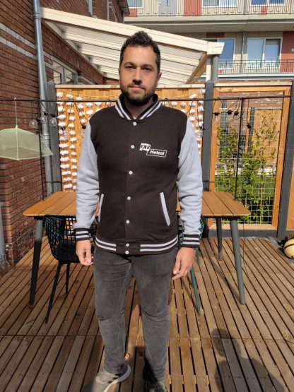 Baseball jacket zwart/grijs FNV Metaal