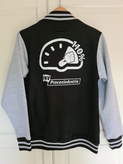 Baseball jacket zwart/grijs FNV Industrie - Afbeelding 2